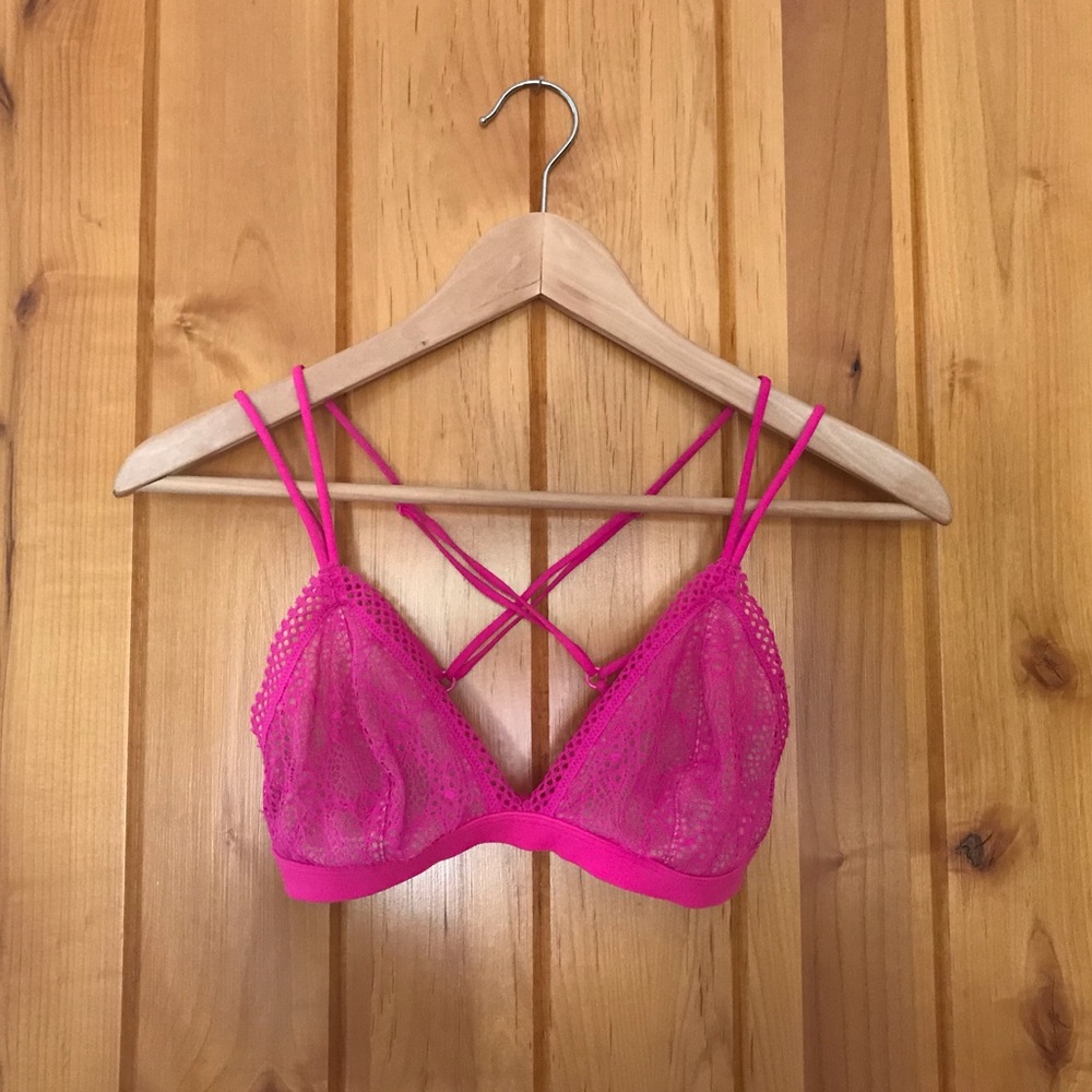 Victoria’s Secret hot pink cris-cross bralette